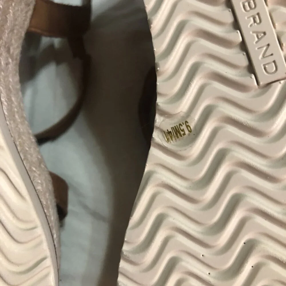 Lucky Brand brand new leather Carolina strappy espadrille wedge sandals 9.5 - Picture 7 of 9